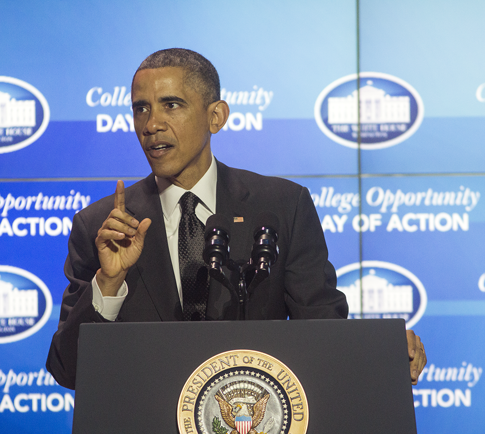 DANIEL SMITH / THE HOYA
President Barack Obama spoke Thursday at the White Houses College Opportunity Day of Action.