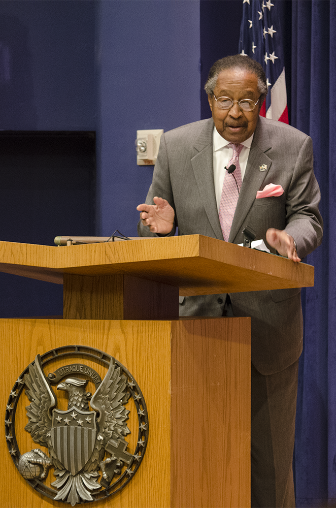 Clarence Benjamin Jones, the speechwriter for Martin Luther King Jr.s I Have a Dream speech, visited Georgetown on 