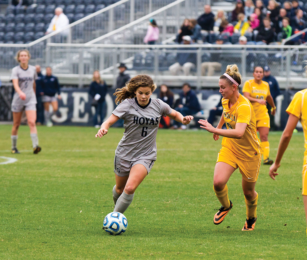 FILE PHOTO:ALEXANDER BROWN/THE HOYA
Reigning Big East Midfielder of the Year, senior Daphne Corboz was a unanimous all-Big East First team selection. Corboz and the women’s soccer team were voted 20th in the NCAA preseason poll. The Hoyas will play their first home game this Friday against NC State. 