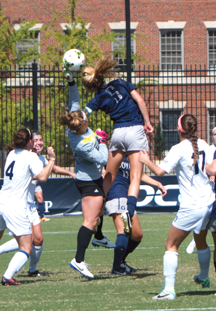Claire Soisson/THE HOYA
Junior midfielder Marina Paul assisted Georgetown’s second goal.