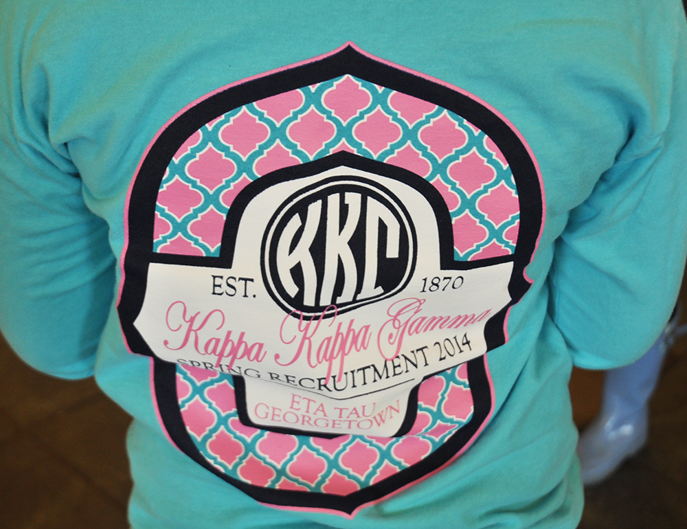 FILE PHOTO: OLIVIA HEWITT/THE HOYA
Members of Kappa Kappa Gamma sported T-shirts for spring recruitment last semester. KKG is an unrecognized sorority at Georgetown.
