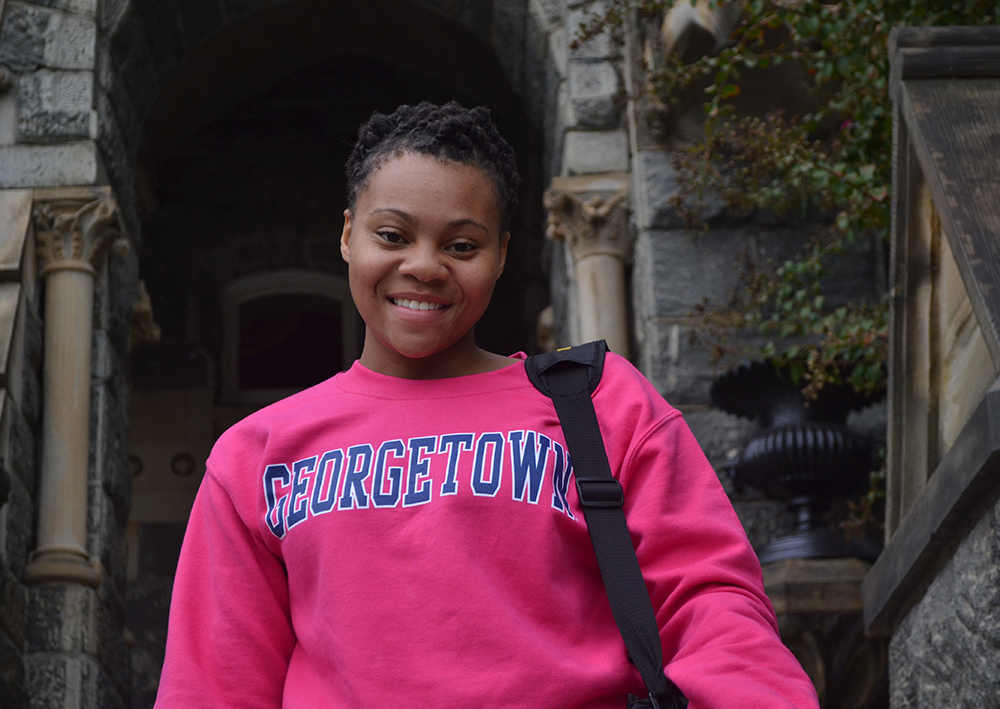 ERICA WONG/THE HOYA
Rashema Melson (COL ’18) has settled in on the Hilltop. 
