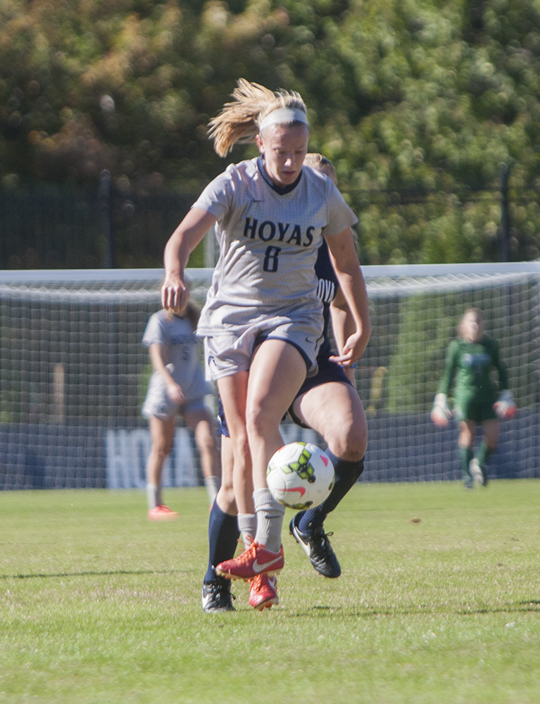 Senior forward Audra Ayotte scored two goals and added two assists in the Hoyas overtime loss to No. 13 Virginia Tech.