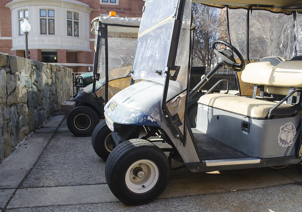 DAN GANNON/THE HOYA
Students held a fundraiser to raise money for the purchase of a $10,000 golf cart for infirm Dog Tag Bakery founder Fr. Curry.