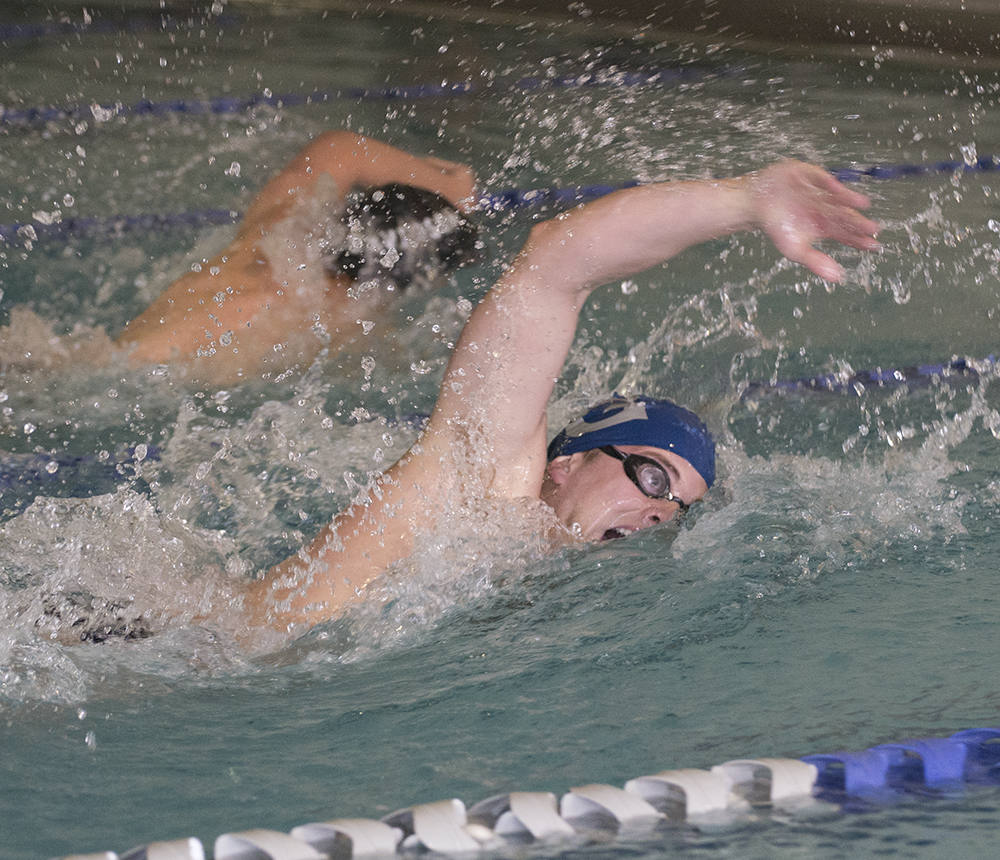 FILE PHOTO: NATE MOULTON/THE HOYA 
Senior Will Lawler finished fifth in the 200 freestyle against Drexel on Saturday.