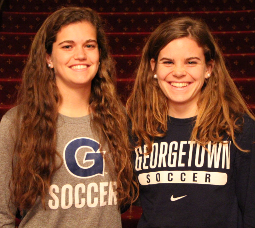 CLAIRE SOISSON/THE HOYA
Freshman Rachel Corboz (left) and her sister senior Daphne Corboz will go from competing together on the Hilltop to training for the U.S. national team.