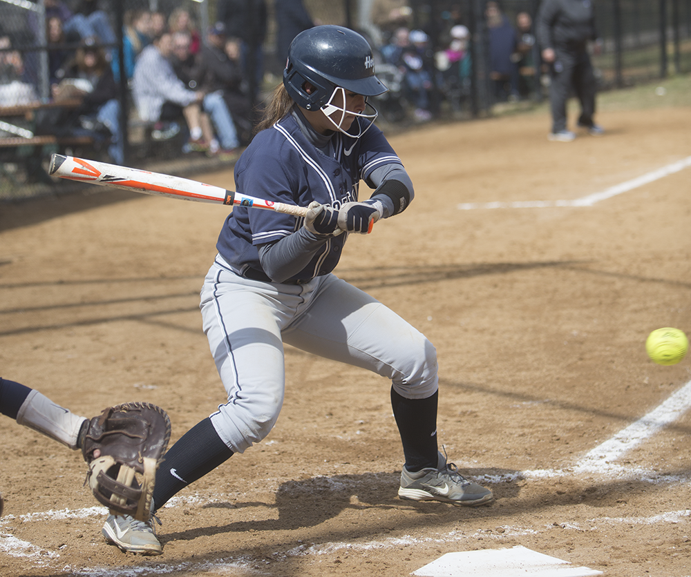 JULIA HENNRIKUS/THE HOYA
Sophomore first baseman Alessandra Gargicevich-Almeida is tied for second on the team with 25 hits. She has a batting average of .298 in 2015.