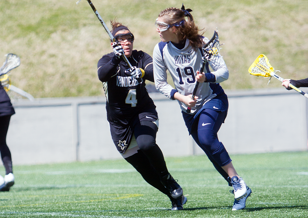 JULIA HENNRIKUS/THE HOYA
Senior attack Caroline Tarzian scored two goals in Georgetown’s 10-6 victory over Vanderbilt on Saturday. Tarzian leads all players on the team with 12 goals and 17 points on the season.