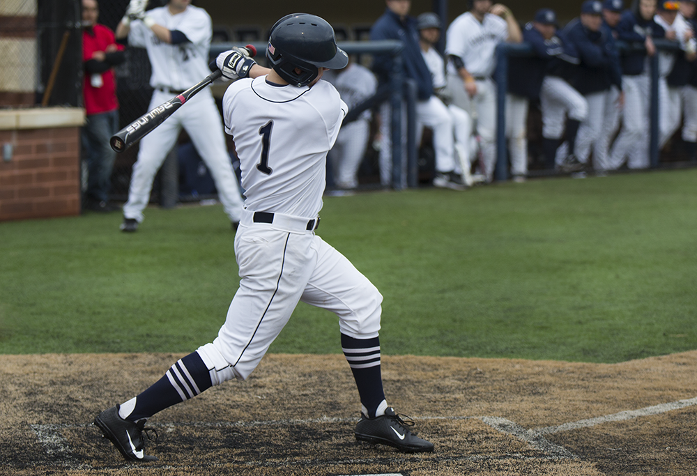 FILE PHOTO: ALEXANDER BROWN/THE HOYA
Senior shortstop Ryan Busch went 4-for-4 with two home runs in Georgetown’s series finale against Stony Brook. The Hoyas won Sunday’s game 10-1, though they fell in both games of the doubleheader on Saturday.