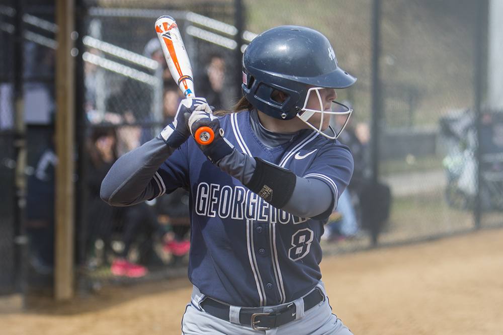 FILE PHOTO: JULIA HENNRIKUS/THE HOYA
Senior pitcher Megan Hyson pitched four innings and allowed one run in Georgetown’s extra-inning 5-4 win over DePaul. 