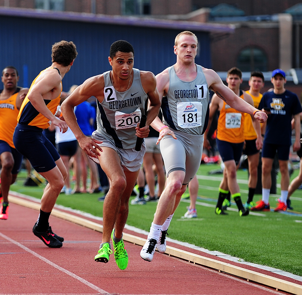 COURTESY GEORGETOWN SPORTS INFORMATION
Freshman Joe White won the 800-meter race and was part of Georgetown’s 4x400-meter relay team, which also finished first.