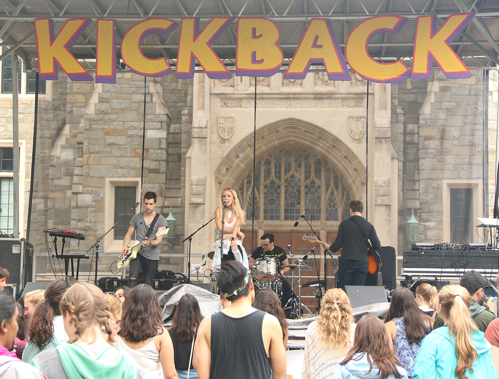FILE PHOTO: ISABEL BINAMIRA/THE HOYA
Louisa Wendorff, most well-known for her cover of Taylor Swift’s “Blank Space,” performs on Copley Lawn at the second annual Kickback Music and Arts Festival, hosted by the Students of Georgetown, Inc. Sept. 12.