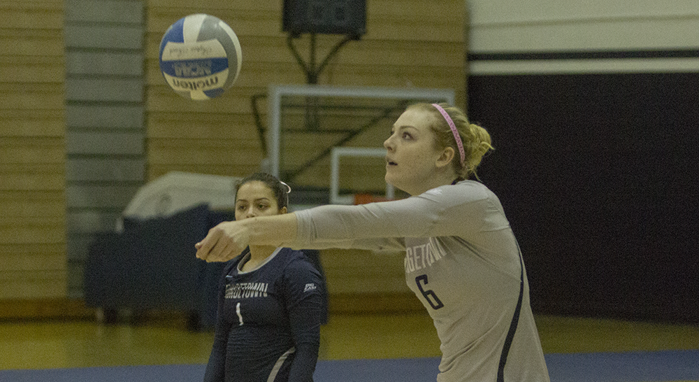 STANLEY DAI/THE HOYA
Freshman outside hitter Liv King is second among Georgetown players with 224 kills this season, averaging 2.49 kills per set. King has played in all 24 of her team’s matches in the 2015 season, starting 21 of them. 