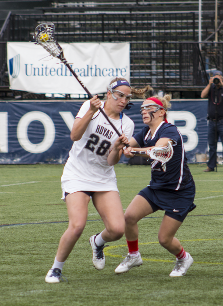 FILE PHOTO: CLAIRE SOISSON/THE HOYA
Senior midfielder Kristen Bandos scored five goals in Georgetown’s 12-9 loss to Loyola on March 22. She has 18 goals this season.