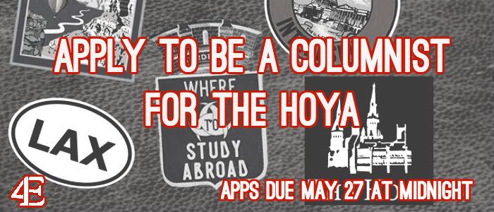 Apply To Be A Columnist For The Hoya: Summer 2016