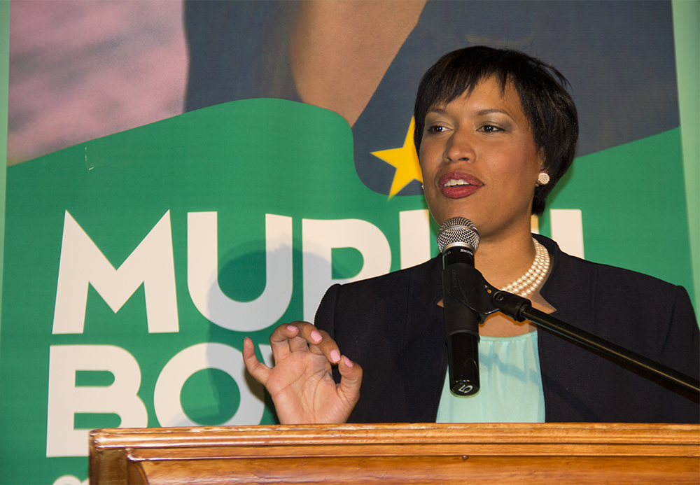 FILE PHOTO: NATASHA THOMPSON/THE HOYA
Mayor Muriel Bowser announced changes to MPDs body-worn camera protocol, including mandating officers to confirm with dispatchers that they are recording, following the shooting of Terrence Sterling. 