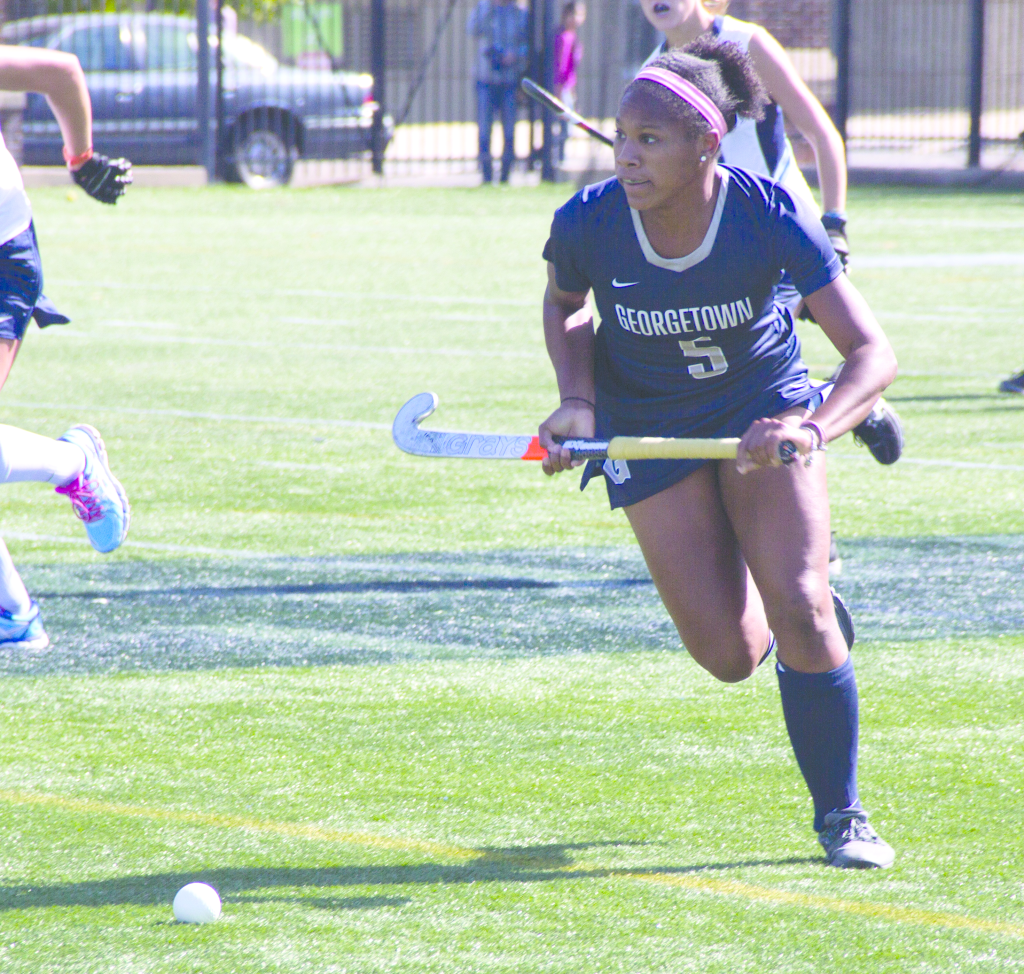 FILE PHOTO: LAUREN SEIBEL/THE HOYA
Senior forward Aliyah Graves-Brown has a team-high two goals and two assists this season. She has taken 13 shots and leads the team with six points.