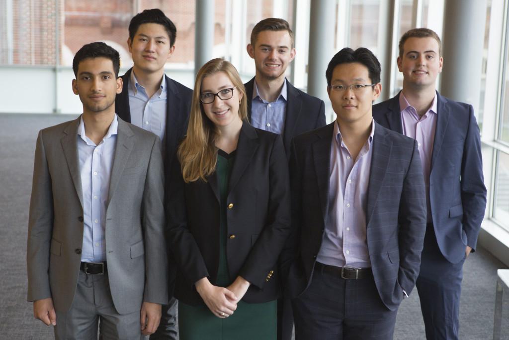COURTESY GEORGETOWN UNIVERSITY PUBLIC REAL ESTATE FUND
James McLoughlin, back middle, and Lena Duffield, front middle, are members of the inaugural executive committee of the Georgetown University Public Real Estate Fund.