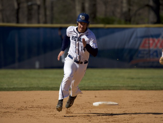Senior infielder Jake Kuzbel recorded two hits and two RBI’s in Wednesday’s game against Coppin State. He has a batting average of .385 and is second on the team with 23 RBIs so far this season. (COURTESY GUHOYAS)