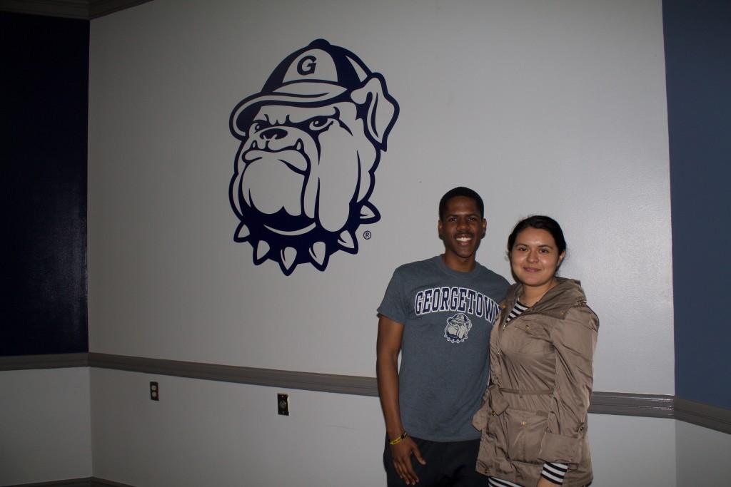 ANNA KOVACEVICH/THE HOYA
GUSA Vice President-elect Jessica Andino (COL 18), left, and President-elect Kamar Mack (COL 19) were elected Feb. 23 with the narrowest election margin in recent history of 34 votes. 