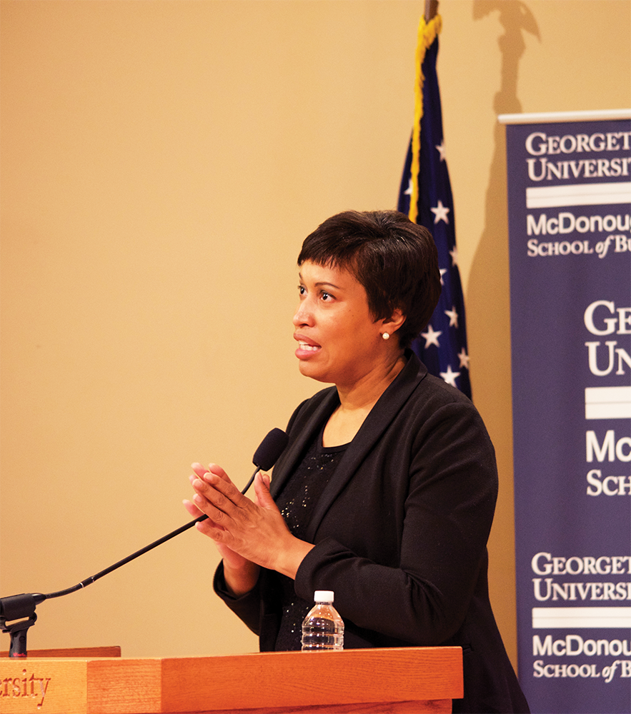 FILE PHOTO: SPENCER COOK/THE HOYA
Mayor Muriel Bowser announced her intention to run for re-election in 2018.