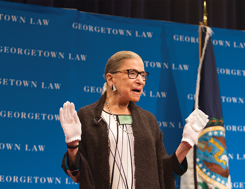 COURTESY INES HILDE
Supreme Court Justice Ruth Bader Ginsburg praised growing equality for women in the legal field in an address at the Law Center.