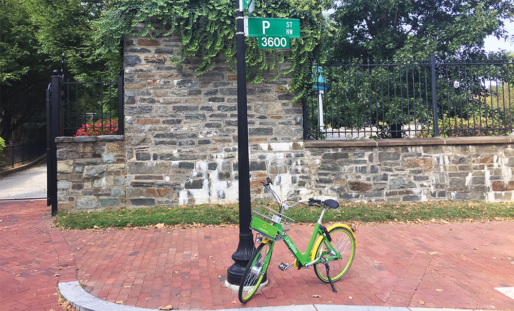 SARAH WRIGHT/THE HOYA
Four companies, including Spin, LimeBike and JUMP, have rolled out a dockless bike-share program in the District, in competition with D.C.’s Capital Bikeshare program.