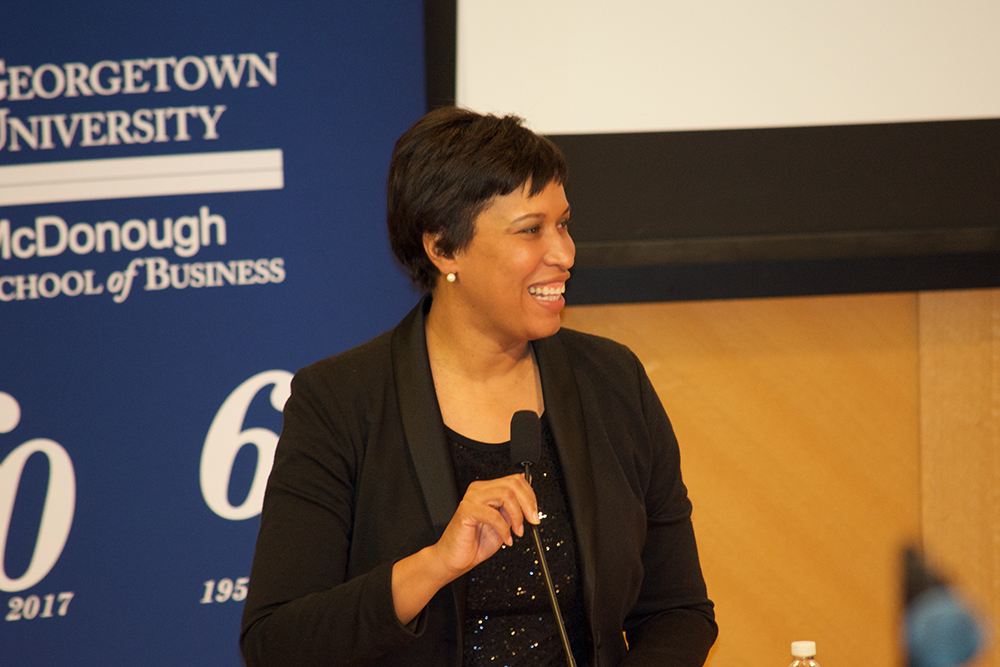 SPENCER COOK/THE HOYA
Mayor Muriel Bowser (D) announced four locations for Amazons new headquarters as part of the Districts bid to woo the company.