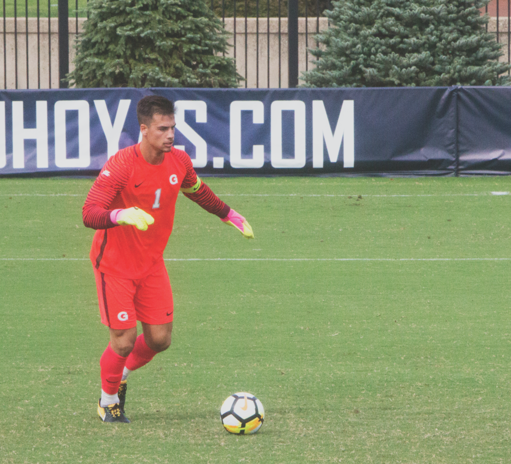 RICHARD SCHOFIELD FOR THE HOYA
Junior goalkeeper JT Marcinkowski has made 28 saves this season, allowing nine goals in 11 games.