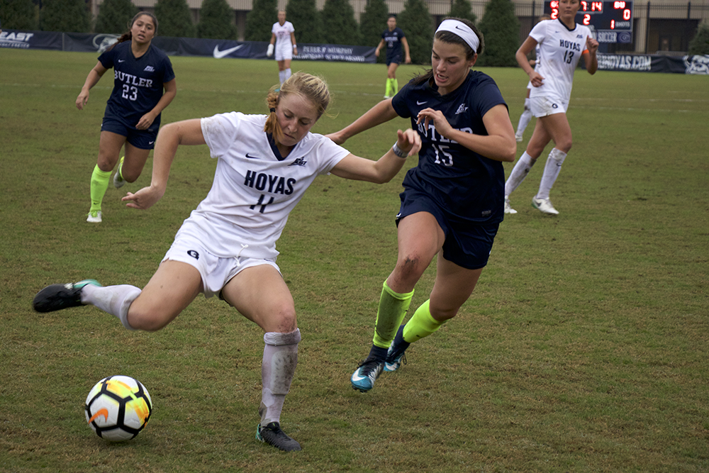 AISHA MALHAS FOR THE HOYA
Sophomore forward Paula Germino-Watnick was one of four Hoyas to put a shot on goal, but the team failed to ever break its scoreless tie with the Demon Deacons.