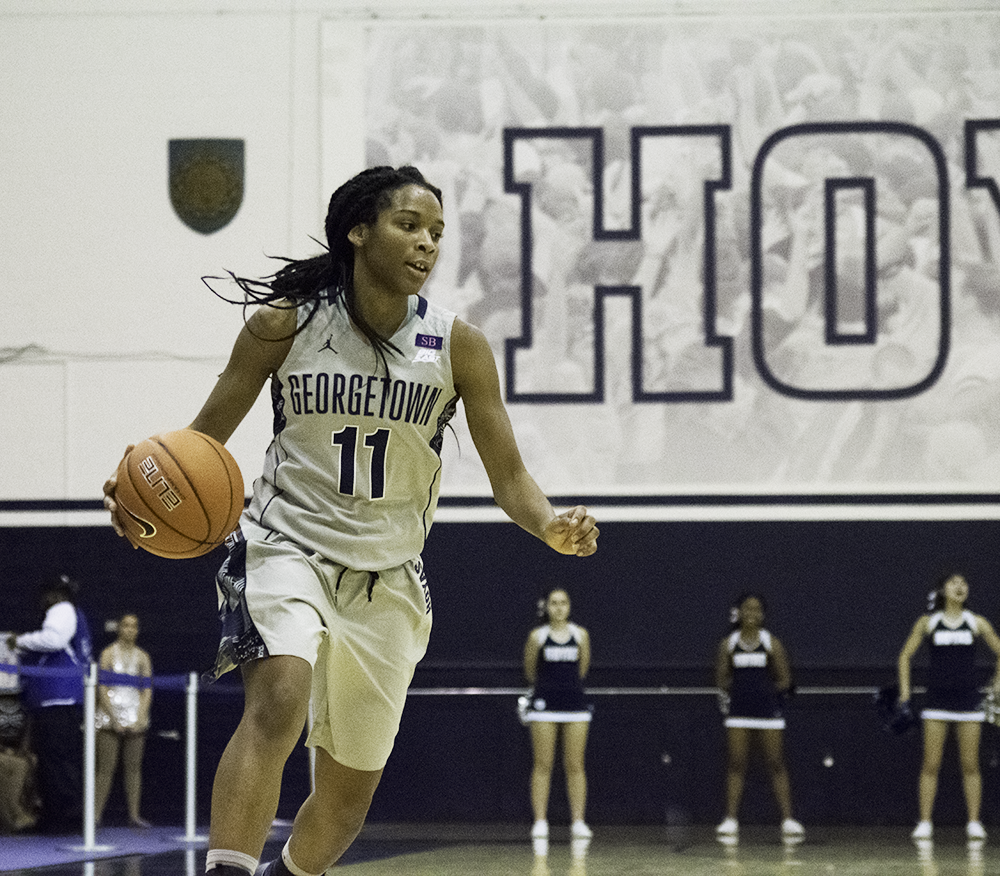 Will Cromarty/The Hoya
Junior Guard Dionna White is averaging a team high 17.5 points per game to go along with 6.3 rebounds per game, good for third on the team. 