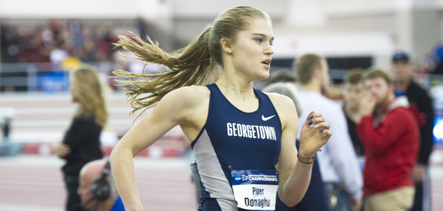 GUHOYAS
Senior distance runner Piper Donaghu came in second at the Nittany Lion Challenge with a time of 2:48.57.