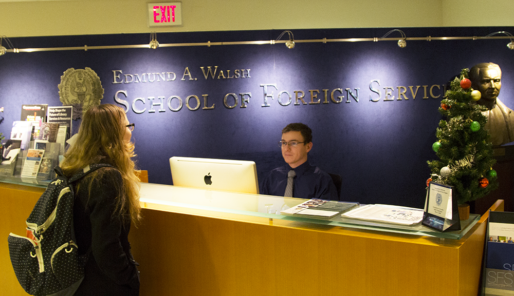 RYAN BAE/THE HOYA In a push to establish one-credit foreign language courses, members of the School of Foreign Service Academic Council have begun to survey students from across all four schools via Google Forms to gauge their interest.
