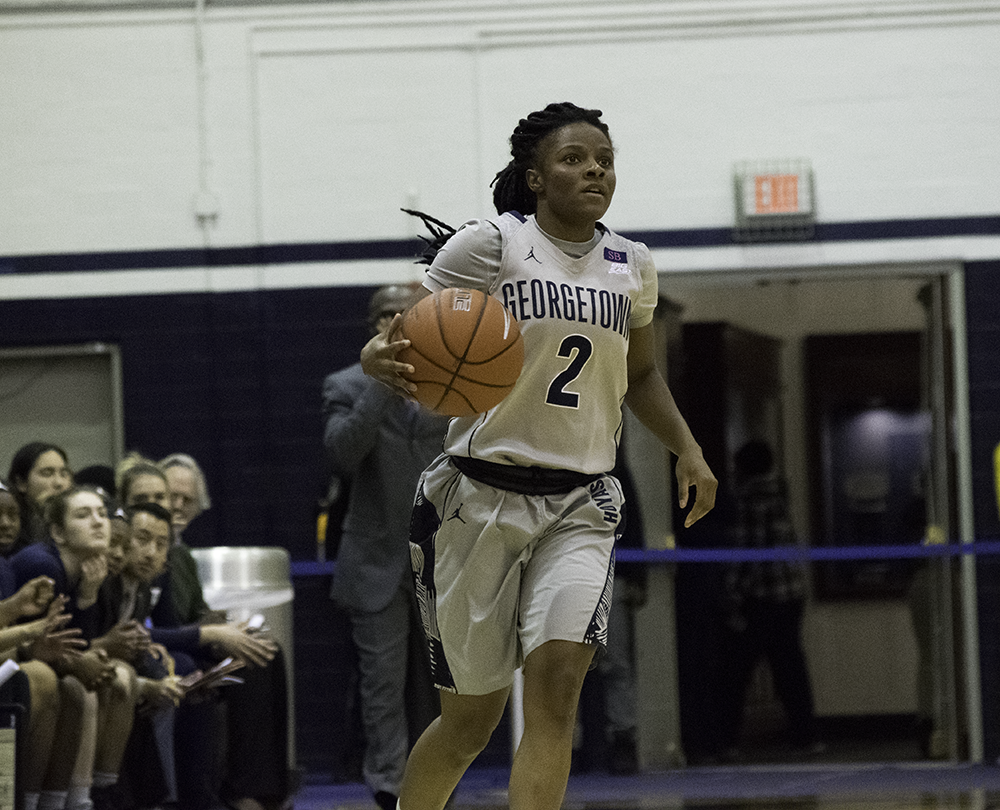 WILL CROMARTY/THE HOYA
Senior guard DiDi Burton currently leads the Hoyas with four assists per game. The Hoyas won their first consecutive Big East games last weekend against Butler and Xavier.