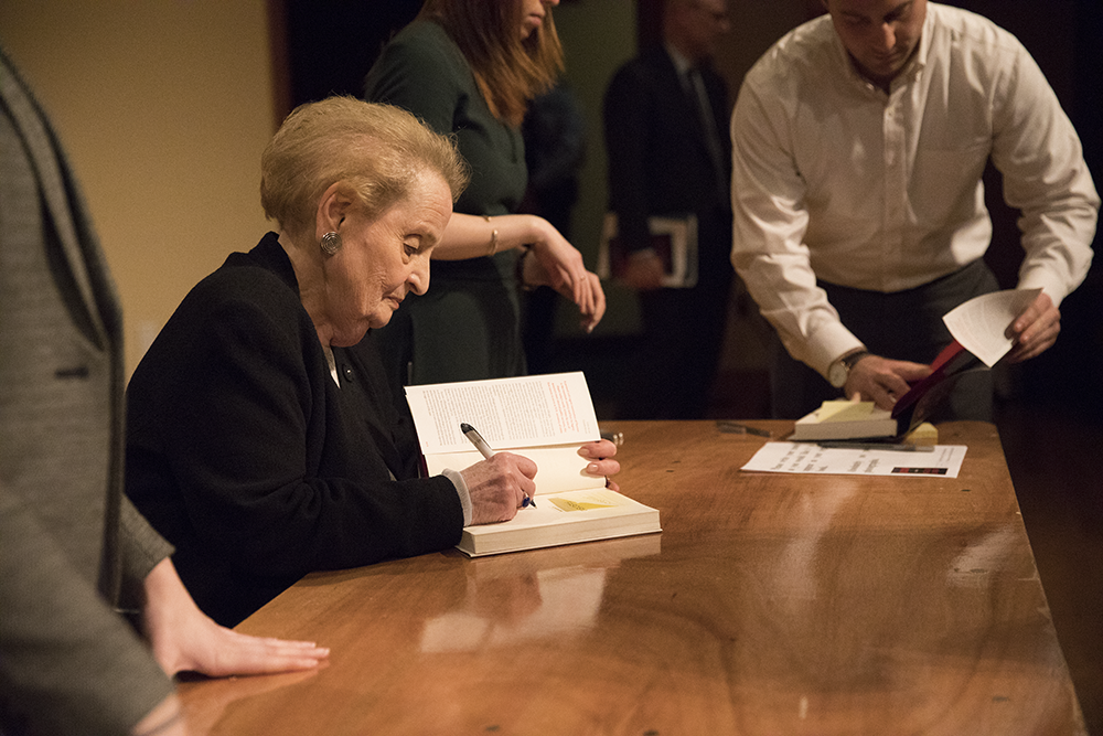ALI ENRIGHT/THE HOYA
Former Secretary of State Madeleine Albright signed copies of her new book, Fascism: A Warning, at an event Wednesday.