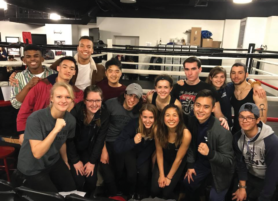 GEORGETOWN UNIVERSITY CLUB BOXING TEAM
Georgetown Club Boxing won three titles at the United States Intercollegiate Boxing Association Championships from March 16 to 18. Senior Michael Hou and juniors Hana Burkly and Aaron Vannier all won belts in their respective weight classes.