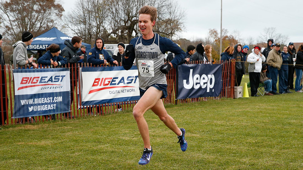 Junior distance runner Matthew Bouthillette has a personal record time of 3:47.68 in the 1500M. 
GU Hoyas