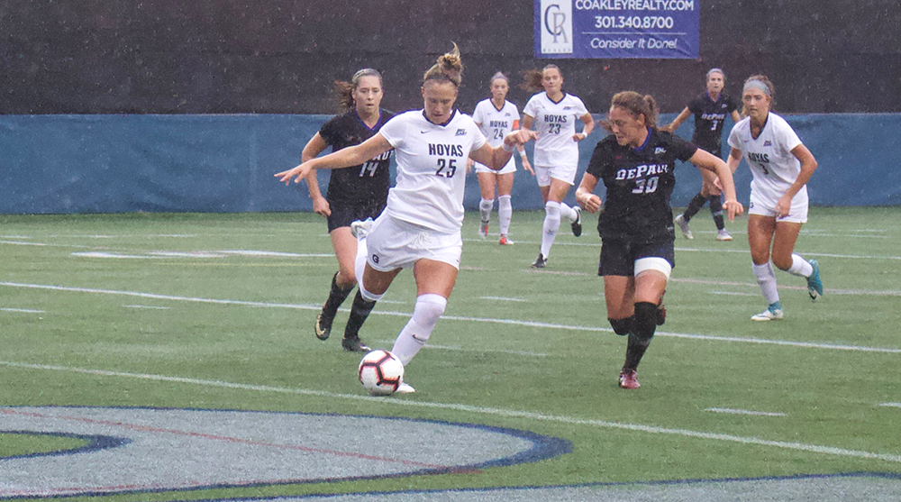 Senior defender Jenna Staudt and the Hoyas have held opponents to four total goals in their 12 games.
Hannah Levine/The Hoya