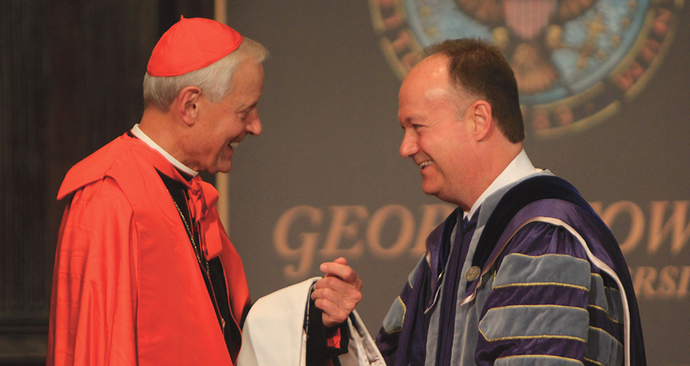 FILE PHOTO: MICHELLE LUBERTO FOR THE HOYA 
Cardinal Donald Wuerl currently holds an honorary degree from Georgetown University. Following allegations that Wuerl mishandled accusations of sexual abuse, students demanded his degree be revoked.