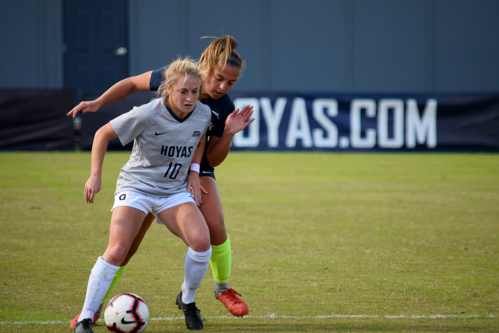 Sophia Nunn for The Hoya
Junior forward Paula Germino-Watnick, third on the team in goals, assists, and points, equalized for the top-seeded Hoyas in the 70th minute against Central Connecticut State in the first round of the NCAA Tournament.