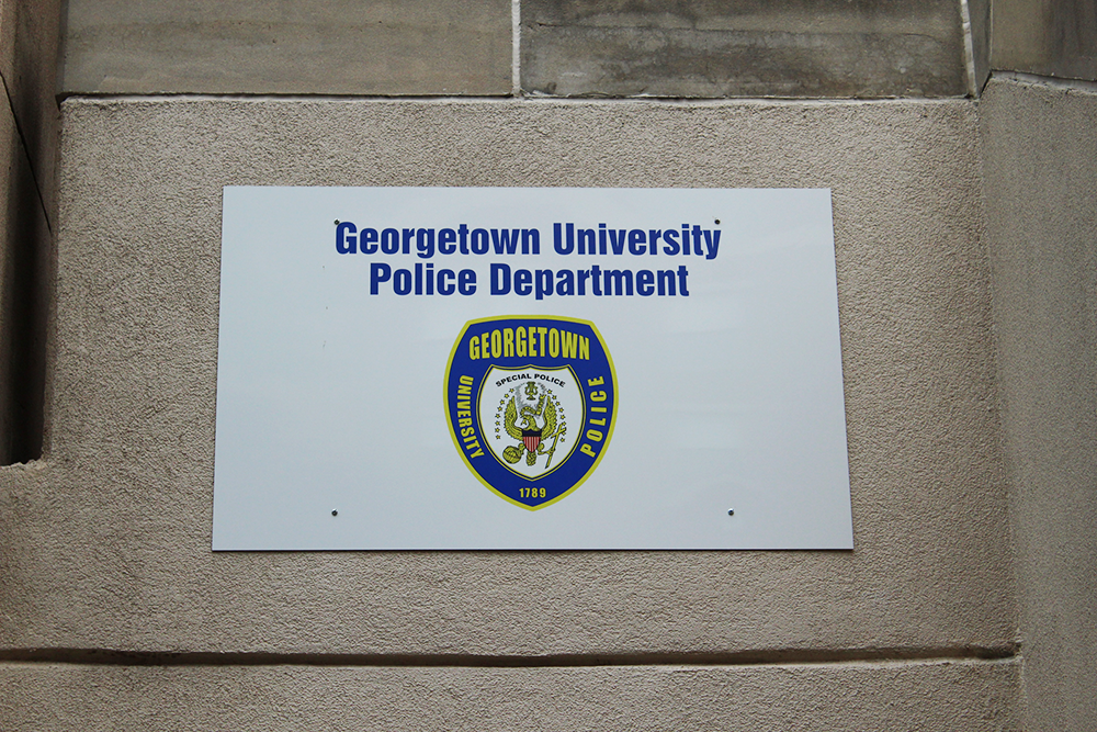 ASHLEY CHEN/THE HOYA Students have expressed concerns over the Georgetown University Police Departments lack of transparency on the contents of the standard sexual assault response training given to officers.
