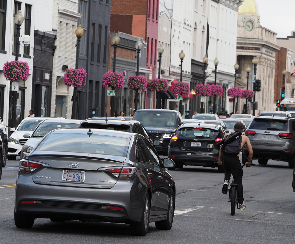 KIRK ZIESER FOR THE HOYA Ride-sharing services like Uber and Lyft will be restricted to five new pickup and drop-off zones in high-traffic areas of Washington, D.C., as part of a District initiative to increase pedestrian safety.