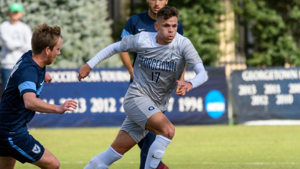 Sophomore midfielder Jacob Montes assisted on Georgetowns last goal of the game against Providence. 
GU HOYAS