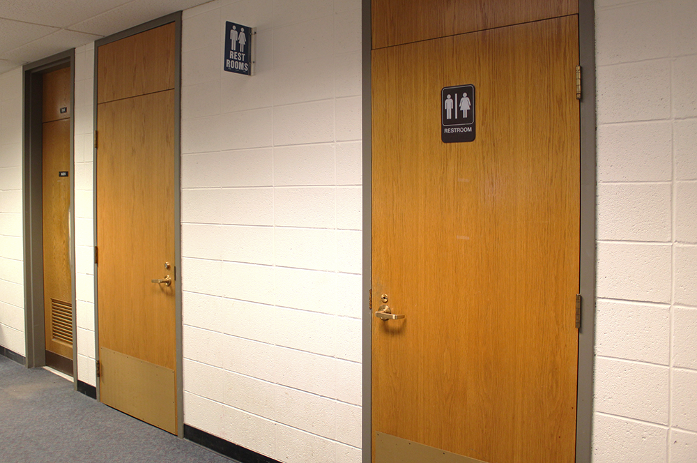 ASHLEY CHEN/THE HOYA | The Office of Planning and Facilities Management began identifying 40 new single-stall, gender-neutral bathrooms in buildings across campus.