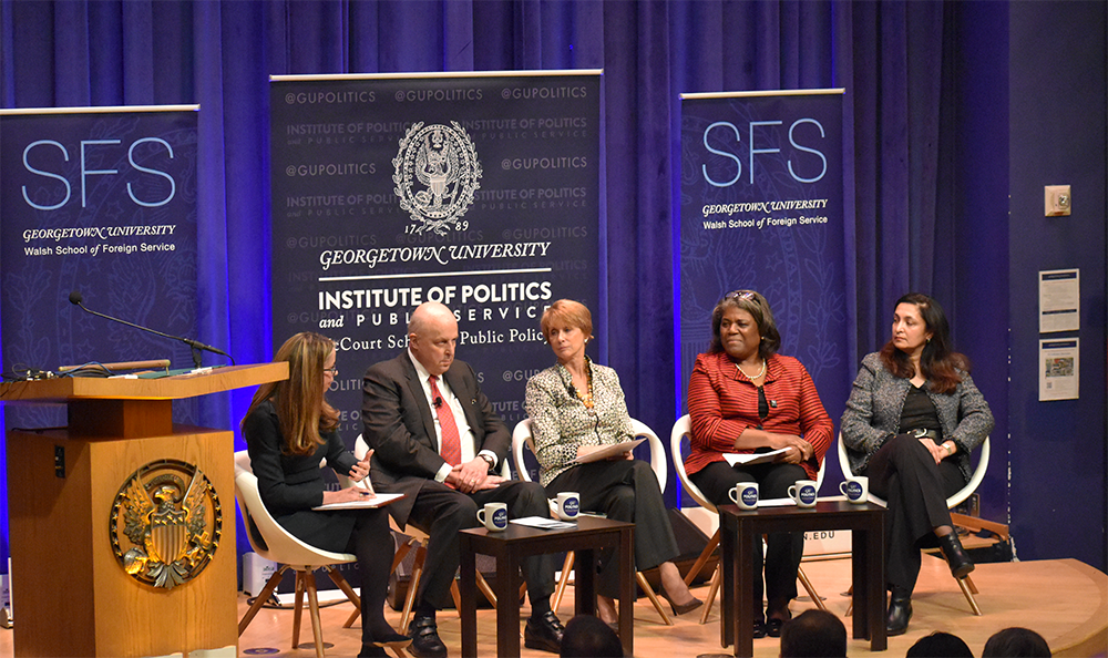 MARGARET FOUBERG FOR THE HOYA | A Feb. 6 panel of former diplomats called for increased dialogue between governments and civilians affected by international crises as well as a remodeling of the U.S. State Departments recruitment techniques. 