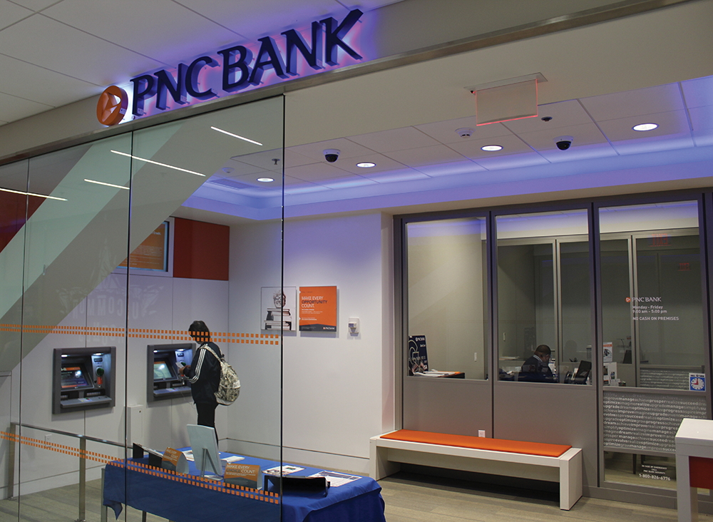 Georgetown Partnered with PNC Bank in 2014 to grant PNC exclusive on-campus access to its student body. As part of its agreements, Georgetown can make up to $180,000 each year, but only if a certain threshold of students and faculty open new accounts.
