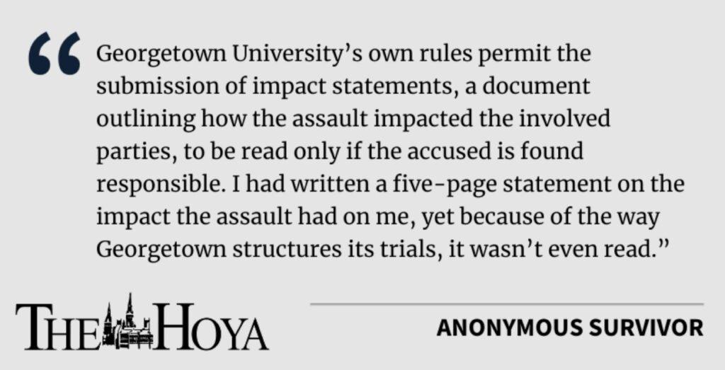 I was sexually assaulted as a student at Georgetown. What shocked me was what I learned from filing a complaint.