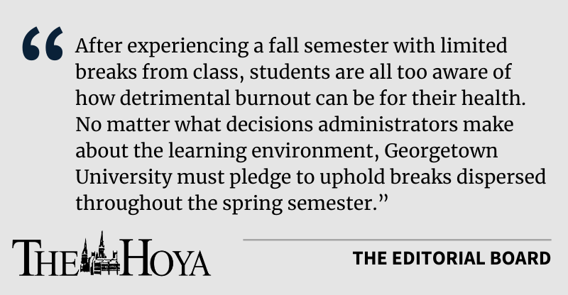 EDITORIAL: Prioritize Breaks During Spring Semester