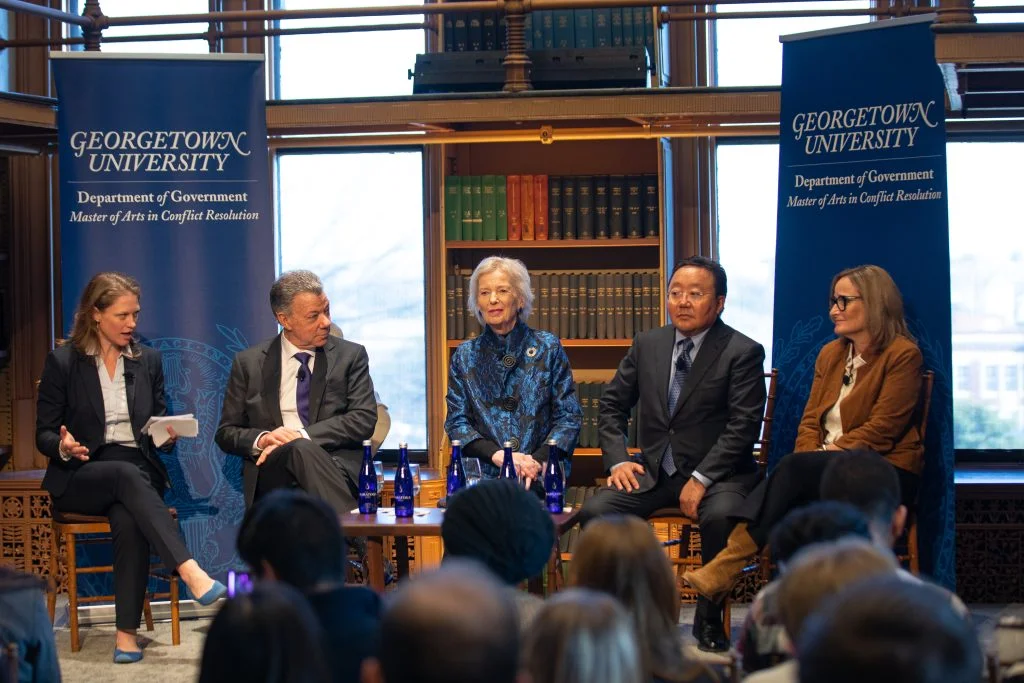 Georgetown University | Global leaders visited Georgetown to discuss why they moved the Doomsday Clock, which signifies humanitys proximity to catastrophe, to 90 seconds from midnight.