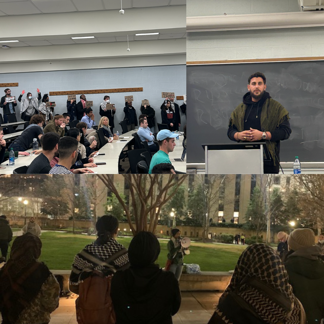 Catherine Alaimo and Jack Willis / The Hoya | Rudy Rochman, the fourth Israeli soldier to speak at Georgetown this semester, condemned antisemitism and called for Israeli-Palestinian coexistence amid protests inside and outside of the event.